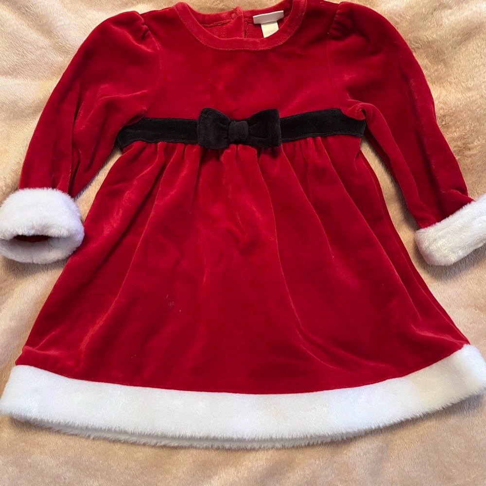 Cat & Jack Santa Red Velvet Baby Dress
